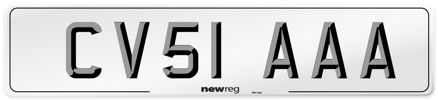 CV51 AAA Number Plate from New Reg